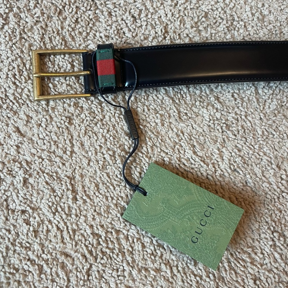 🌟NWT🌟 MENS LEATHER GUCCI BELT SIZE: GUCCI 100 - Picture 9 of 12